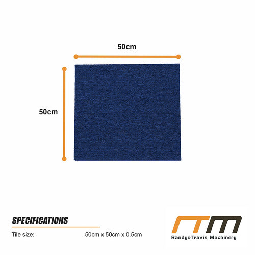 Carpet Tiles – Pack of 20 Blue Squares Covering Up to 5m²