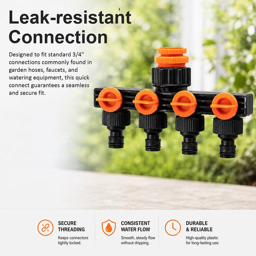 4 Way Hose Connector Tap Irrigation Garden Kit