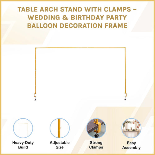 Table Balloon Arch Stand with Clamps – Party Decoration Frame for Weddings & Birthdays