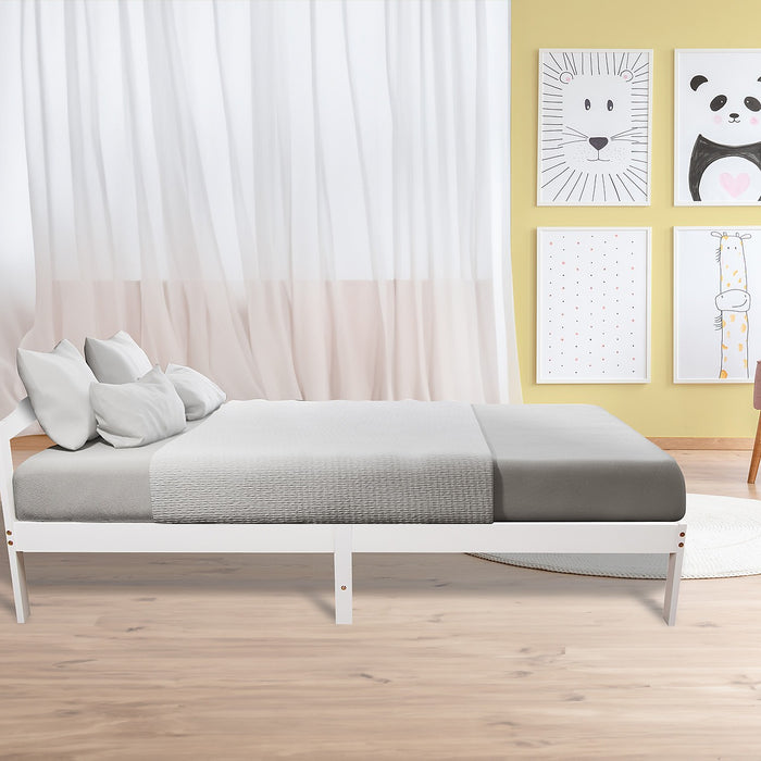 King Single Wooden Bed Frame Home Furniture in White