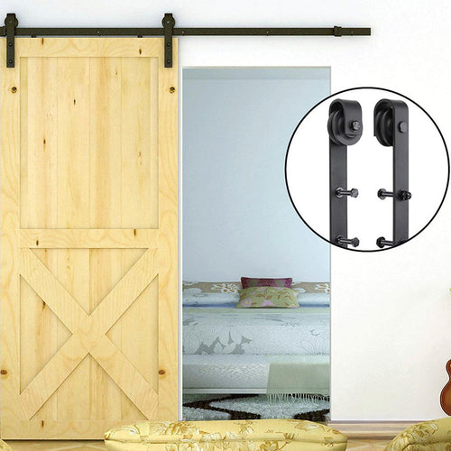 Black Sliding Barn Door Hardware 1.8M 
