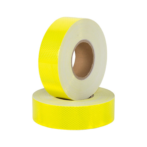 Hi Vis Reflective Tape 2 Pack 50mm x 50m 3M Adhesive Yellow