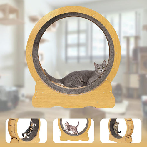 Cat Running Wheel w/ Carpet Runway Cat Exercise Wheel for Fitness Cat Treadmill 