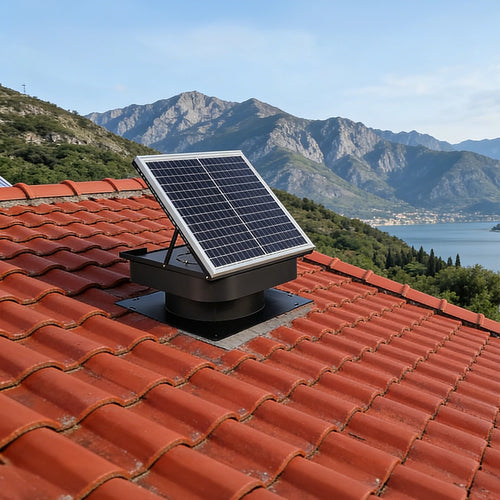 30W Solar Roof Vent Fan Exhaust for Home Garage & Van Ventilation