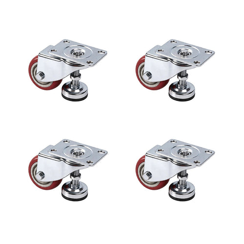 76mm Heavy Duty Swivel Caster Wheels with M12 Screw Feet – Set of 4