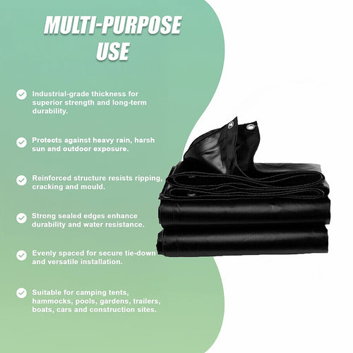 3x4m 670gsm Extra Heavy Duty PVC Tarpaulin Waterproof Ground Cover