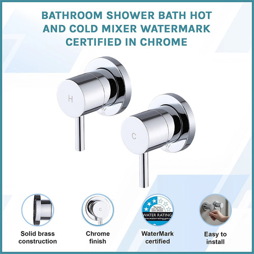 Bathroom Shower Bath Hot and Cold Mixer WATERMARK Certified - Chrome