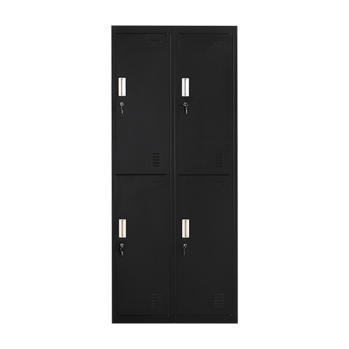 2x2 Door Black Metal Locker – Secure Storage with Standard Lock with 2 Keys
