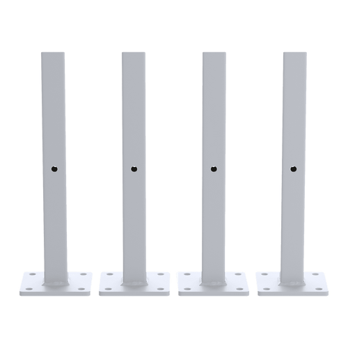 20cm Floating Shelf Brackets Industrial Metal Shelving Supports 4-Pack - White