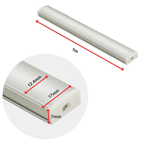 10 x 1M Aluminium LED Strip Light Channel – Cabinet & Ceiling Profile Diffuser Set U Style
