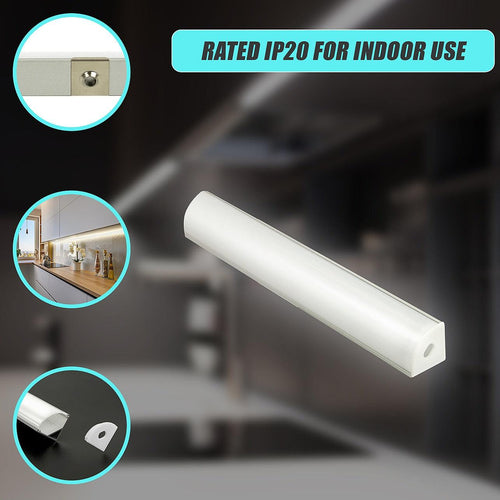 10 x 1M Aluminium LED Strip Light Channel Profile for Kitchen Cabinet V Style