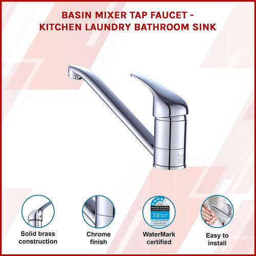  Basin Mixer Tap Faucet -Kitchen Laundry Bathroom Sink