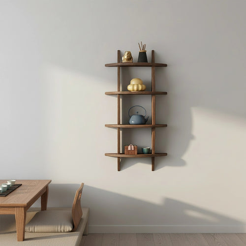 Wall Mounted Solid Wood Shelf Display Stand for Home & Office Storage & Décor