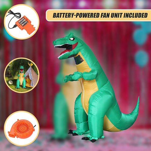 T-Rex Fancy Dress Inflatable Suit -Fan Operated Costume