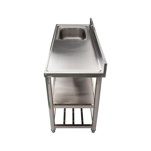 Freestanding Stainless Steel Kitchen Sink 120x50x80cm – Commercial Utility Wash Basin
