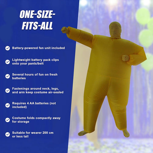 Inflatable Plain Yellow Fancy Dress Costume