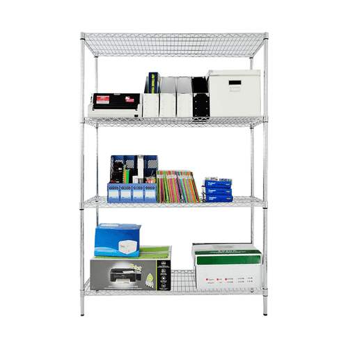 Modular Wire Storage Shelf 900 x 450 x 1800mm Steel Shelving - Carbon Chrome Plated