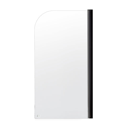 180° Black Pivot Door 6mm Safety Glass Bath Shower Screen By Della Francesca - 90 x 140cm