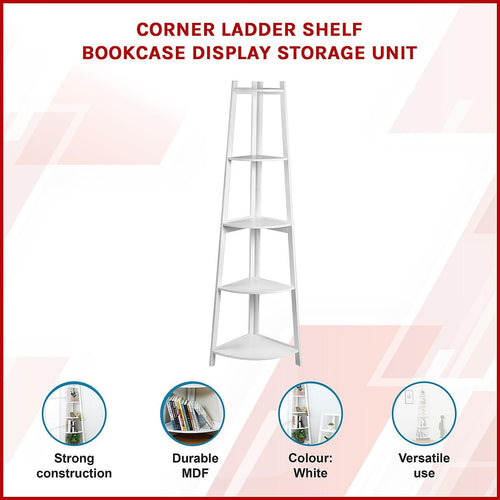 Corner Ladder Shelf Bookcase Display Storage Unit