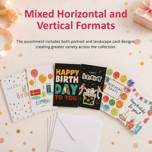 Birthday Card Set 50 Cards with 50 Envelopes Mixed Designs