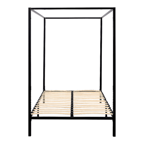 4 Four Poster Queen Bed Frame - Black