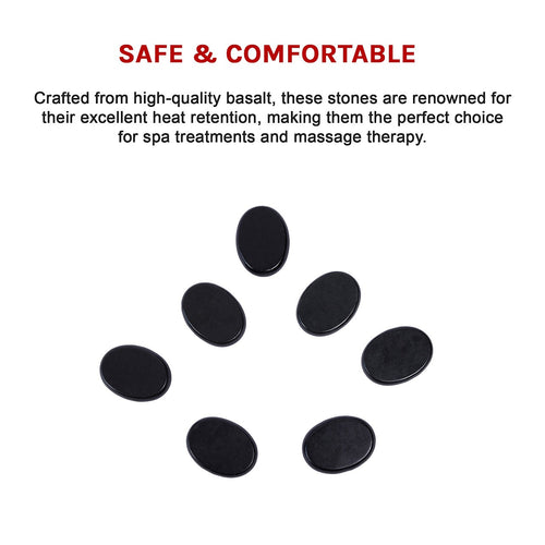 12-Piece Hot Massage Stone Set – Natural Basalt Stones for Spa, Stress Relief & Relaxation Therapy