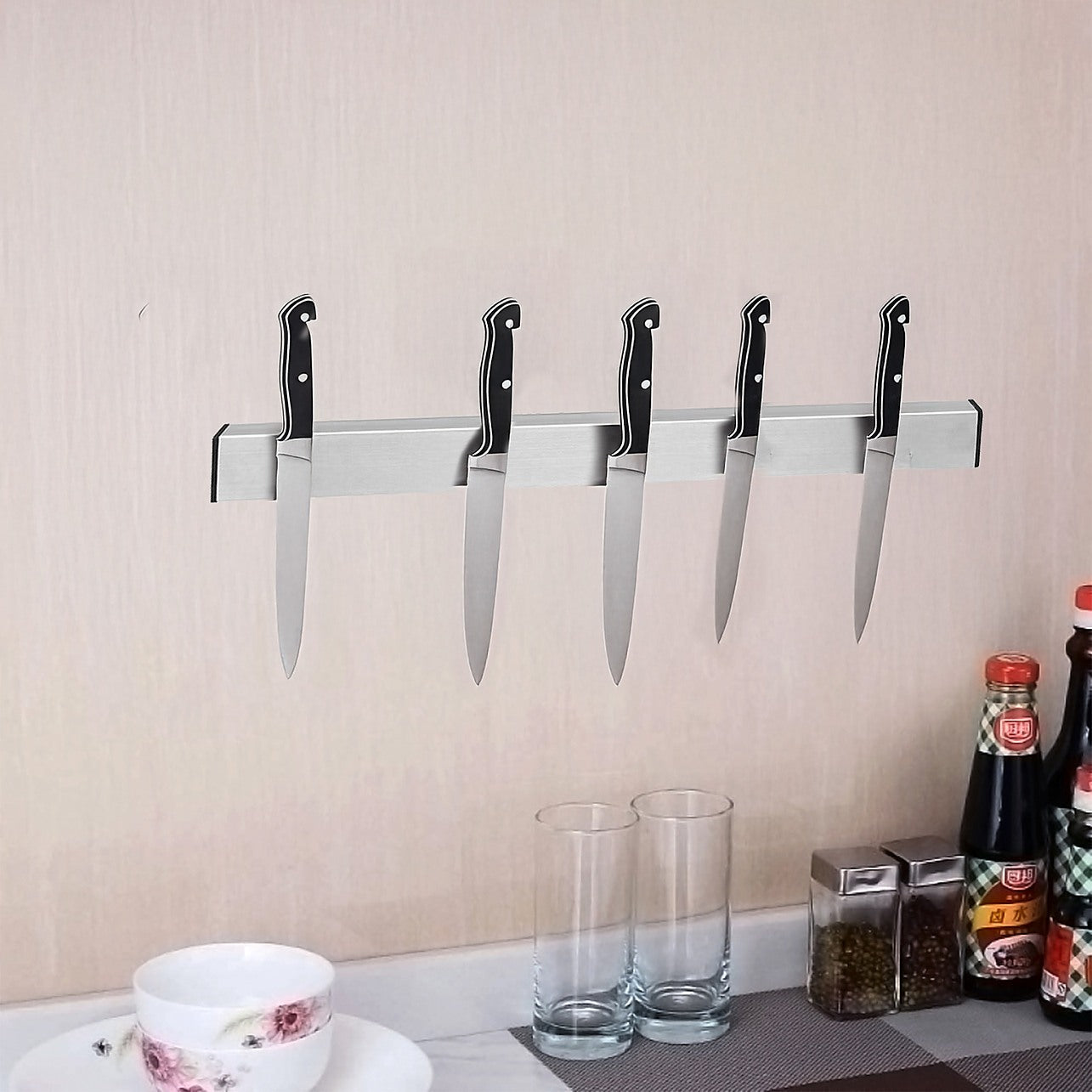 51cm Strong Magnetic Wall Mounted Kitchen Knife Magnet Bar Holder Display Rack Strip Home Lifestyle Kitchenware