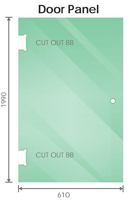 90cm Wall to Wall Frameless Shower Screen with Black Brackets and Brass Hinges