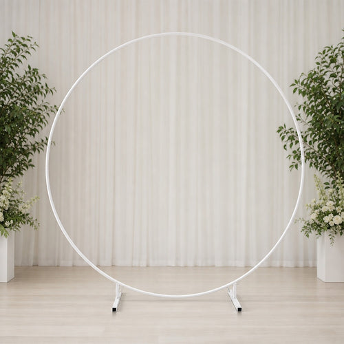 2M Wedding Hoop Round Arch Backdrop – White Display Stand for Events & Decor