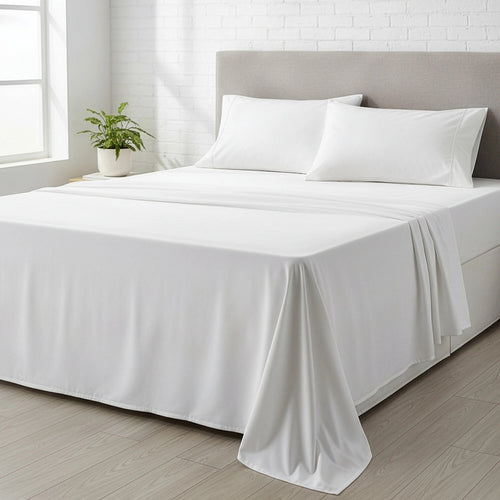 King Bed Sheet Set – 1800 Series Microfiber, Deep Pocket, Soft & Breathable, White
