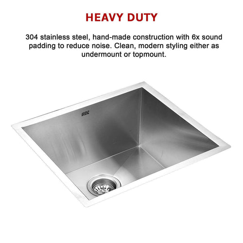 510x450mm Stainless Steel Handmade 1.2mm Sink with Waste in Stainless Steel 304 Finish