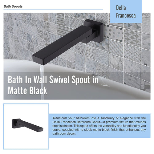 Bath In Wall Swivel Spout in Black Finish