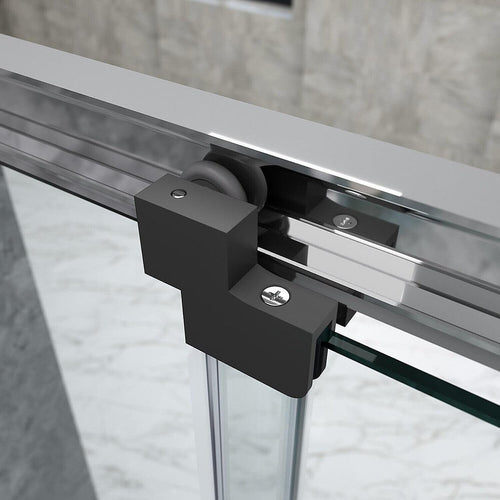 40mm Adjustable Contemporary Chrome Corner Sliding Shower Screen - 116x101cm