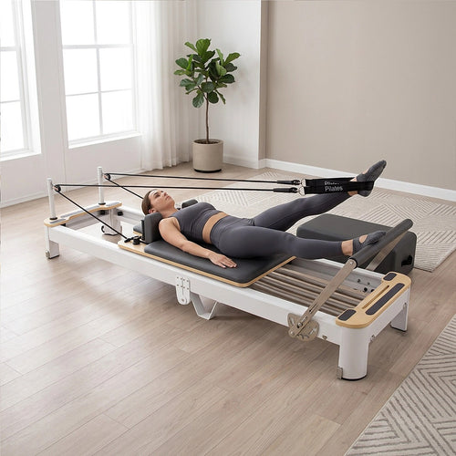Folding Pilates Reformer Machine – Compact Home Workout Bed for Full-Body Strength & Fitness Training