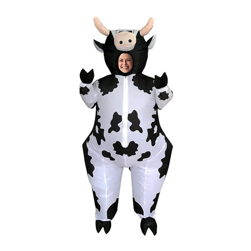 Adult Inflatable Cow Costume Blow Up Fancy Dress Halloween Party Suit