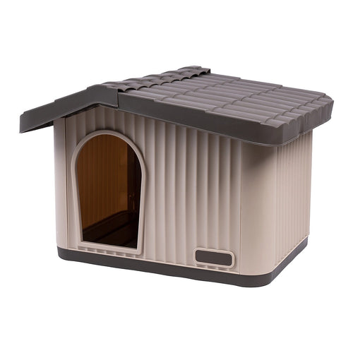Plastic Dog House Kennel Shelter for Indoor & Outdoor Pets, Weatherproof