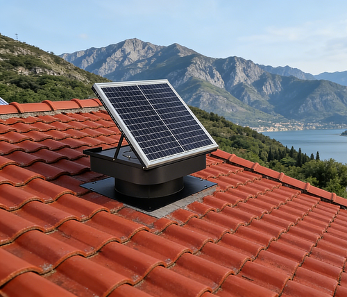 25-30W Solar Roof Vent Fan Exhaust for Home Garage & Van Ventilation