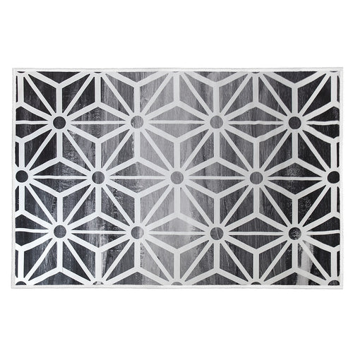 200x300cm Large Floor Black & White Geometric Rug – Modern Area Carpet for Bedroom, Living Room, Lounge or Home Décor Mat