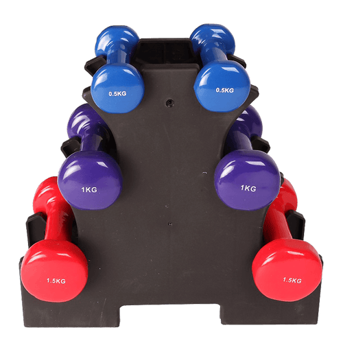 6-Piece Dumbbell Set with Rack