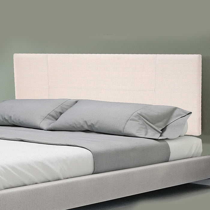 Queen Beige Linen Fabric Bed Headboard Bedhead