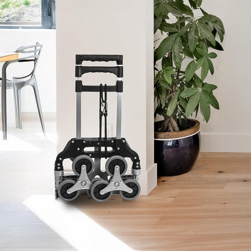 Stair Climbing Trolley 6 Wheels Aluminium Folding Hand Cart Climb Steps