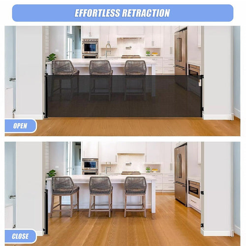 Retractable Baby Safety Fence Pet Stair Gate Barrier for Kids Dog Cat 3M