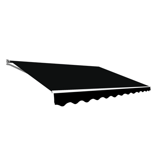 Outdoor Awning Black - 3x2.5m Retractable Sunshade