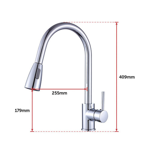  Basin Mixer Pull-Down Tap Faucet -Kitchen Laundry Bathroom Sink in Chrome