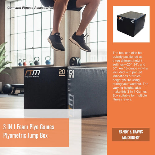 30KG 3-in-1 Foam Plyometric Jump Box – Plyo Games Training Equipment