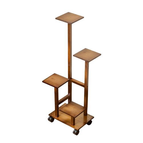 4 Tier Vertical Dark Wood Plant Stand Indoor Display Rack