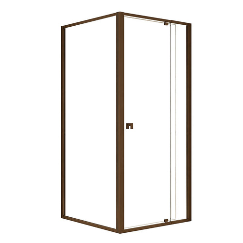 Semi-Frameless Shower Screen – Dust Brown, Front: (82~90)x195cm, Side: (98~101)x195cm