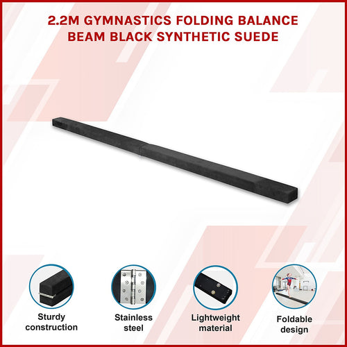 2.2m Gymnastics Folding Balance Beam – Black Training Equipment