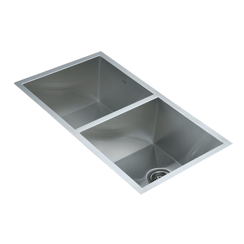 820x457mm Handmade Stainless Steel Sink with Waste and Drain Plug - Undermount/Topmount