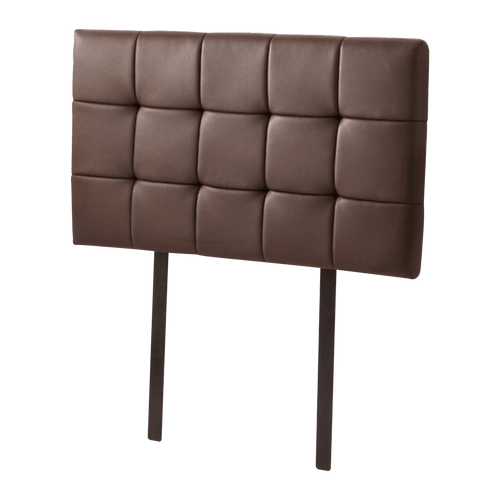Single PU Leather Bed Deluxe Headboard Bedhead - Brown